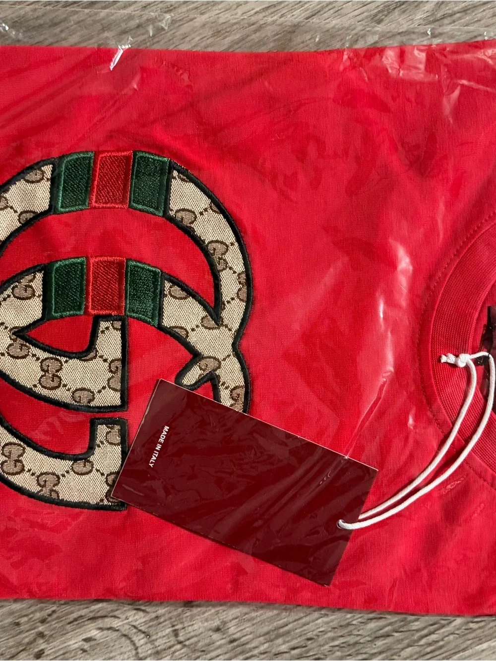 Gucci Red Logo Crewneck Short Sleeve Tee